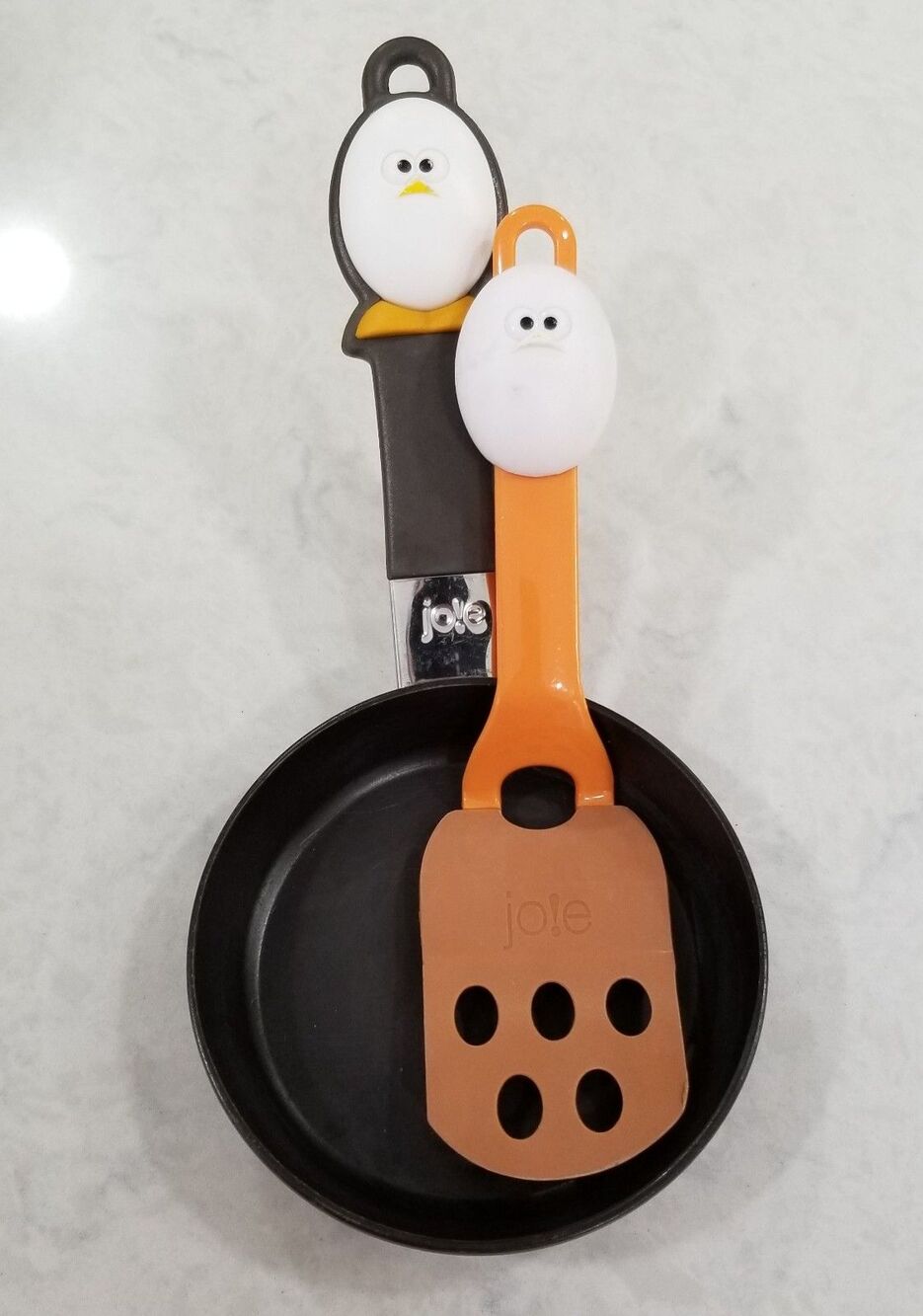 Joie Egg Mini Fry Pan & Spatula Set • Cute Nonstick Breakfast Kitchen Tools